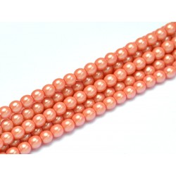 Perle Cerate in Vetro 4 mm Pearl Shell Orange Sherbet - 50 Pz