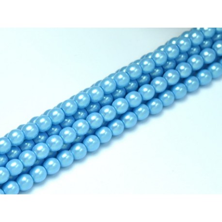 Perle Cerate in Vetro 4 mm Pearl Shell Nile Blue - 50 Pz