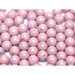 Perle Tonde in Vetro di Boemia 6 mm Chalk White Rose Luster - 25 Pz