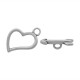 Chiusura T-Bar in Acciaio Cuore con Freccia 18x16 mm, Color Antique Silver - 1 pz