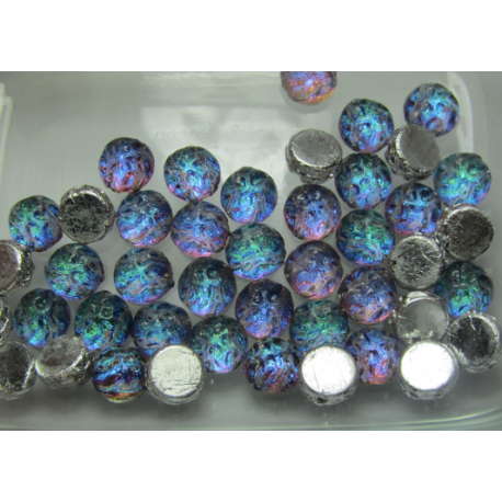 Baroque Cabochon 2 Fori 7 mm Backlit Petroleum - 10 pz