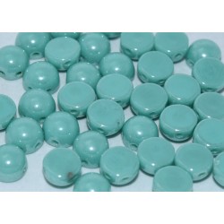 Cabochon Doppio Foro 6 mm Opaque Dark Jade Shimmer - 10 pz