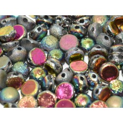 Cabochon Doppio Foro 6 mm Crystal Etched Full Capri Rose - 10 pz