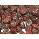 Cabochon Doppio Foro 6 mm Opaque Red Picasso - 10 pz