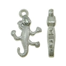 Charm Geco 15,5x26 mm Color Platino - 10 pz