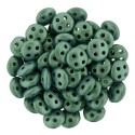 Perline QuadraLentil 4 fori 6 mm Metallic Suede Light Green - 5 g