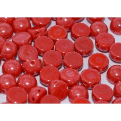 Cabochon Doppio Foro 6 mm Opaque Red Shimmer - 10 pz