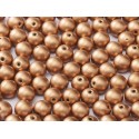 Perle Tonde in Vetro di Boemia 6 mm Metallic Vintage Copper - 25 Pz