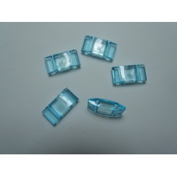 Carrier Beads in Acrilico 17x9x5 mm, Doppio Foro, Transp. Light Aquamarine - 10 pz