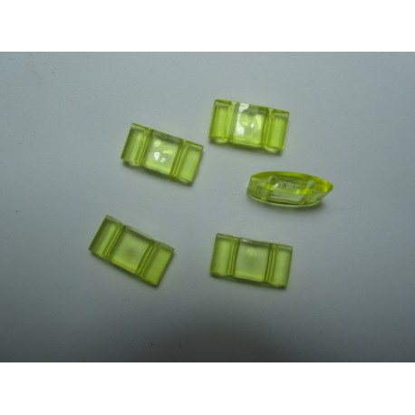 Carrier Beads in Acrilico 17x9x5 mm, Doppio Foro, Transp. Light Yellow - 10 pz