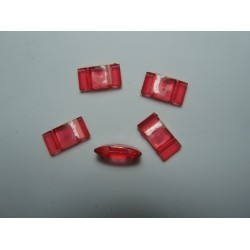 Carrier Beads in Acrilico 17x9x5 mm, Doppio Foro, Transp. Light Siam - 10 pz