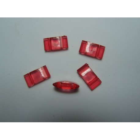 Carrier Beads in Acrilico 17x9x5 mm, Doppio Foro, Transp. Light Siam - 10 pz