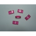 Carrier Beads in Acrilico 17x9x5 mm, Doppio Foro, Transp. Fuchsia - 10 pz