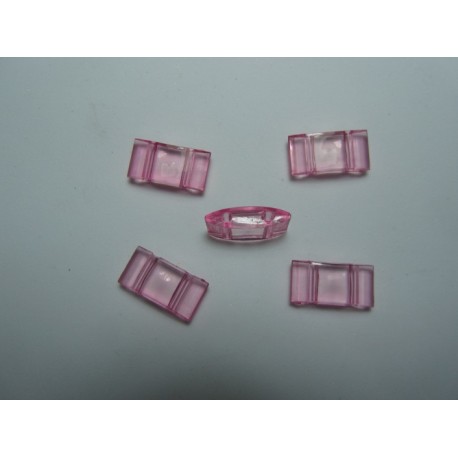 Carrier Beads in Acrilico 17x9x5 mm, Doppio Foro, Transp. Light Rose - 10 pz