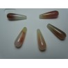 Goccia Agata Liscia Colorata Salmone/Avorio Variegato 30x10 mm - 2 pz