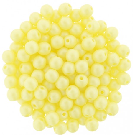 Perle Tonde in Vetro di Boemia 4 mm Powdery Pastel Yellow - 50 Pz