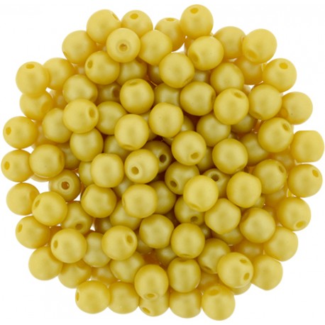 Perle Tonde in Vetro di Boemia 4 mm Powdery Yellow - 50 Pz