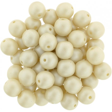 Perle Tonde in Vetro di Boemia 6 mm Powdery Beige - 25 Pz