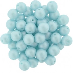 Perle Tonde in Vetro di Boemia 6 mm Powdery Pastel Turquoise - 25 Pz